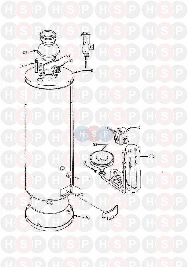 rheem hot water heater parts diagram