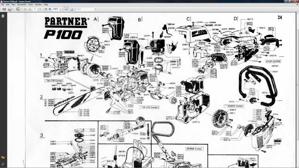 partner chainsaw parts diagram