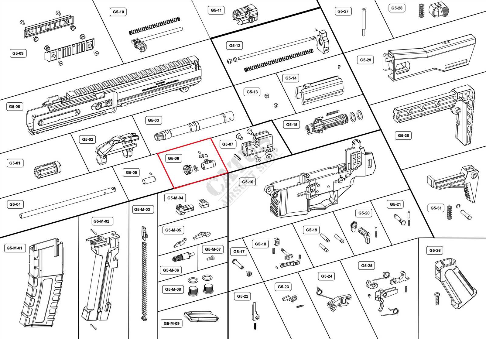 airsoft gun parts diagram