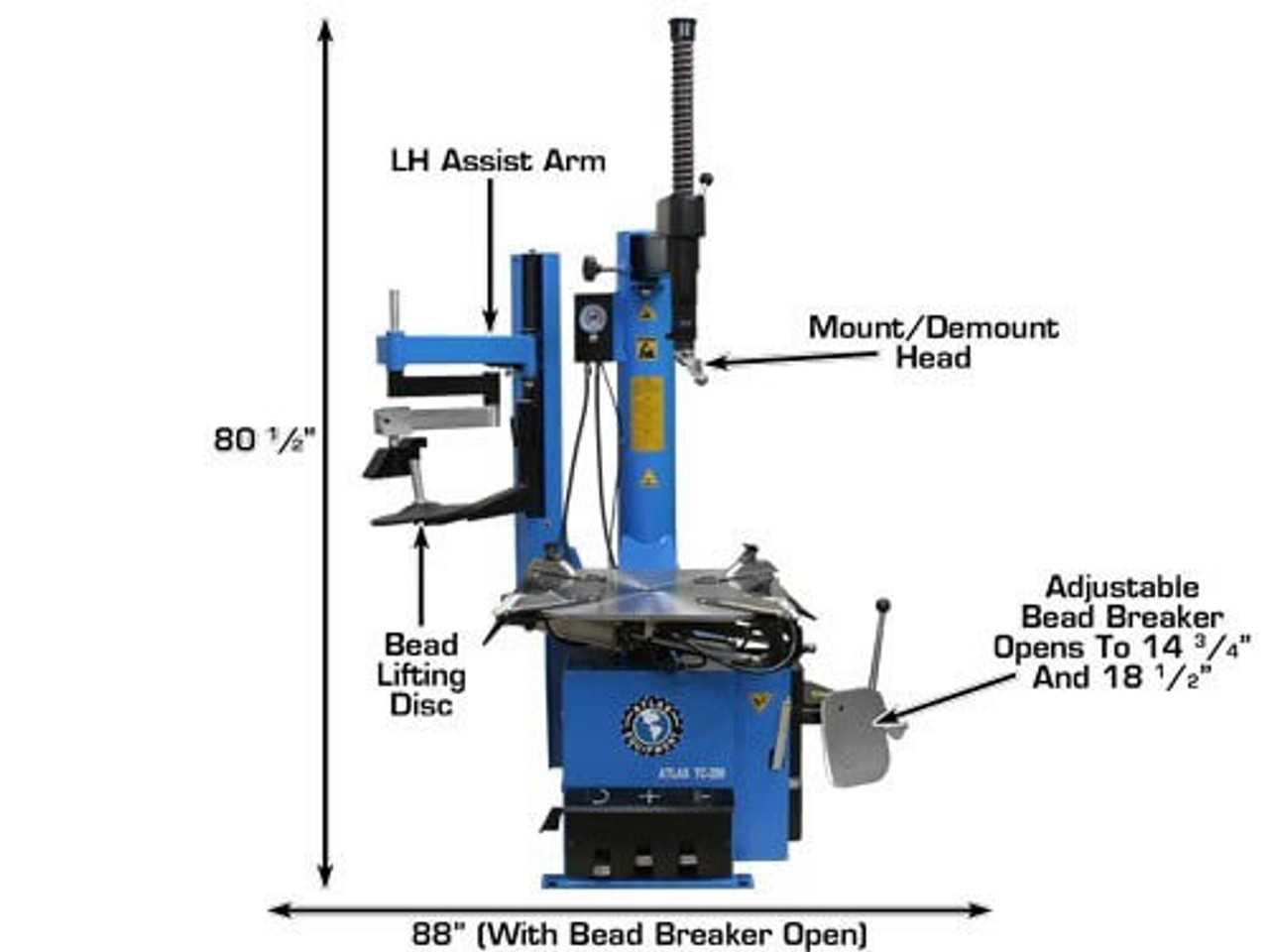 atlas tire changer parts diagram