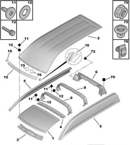 mini convertible roof parts diagram