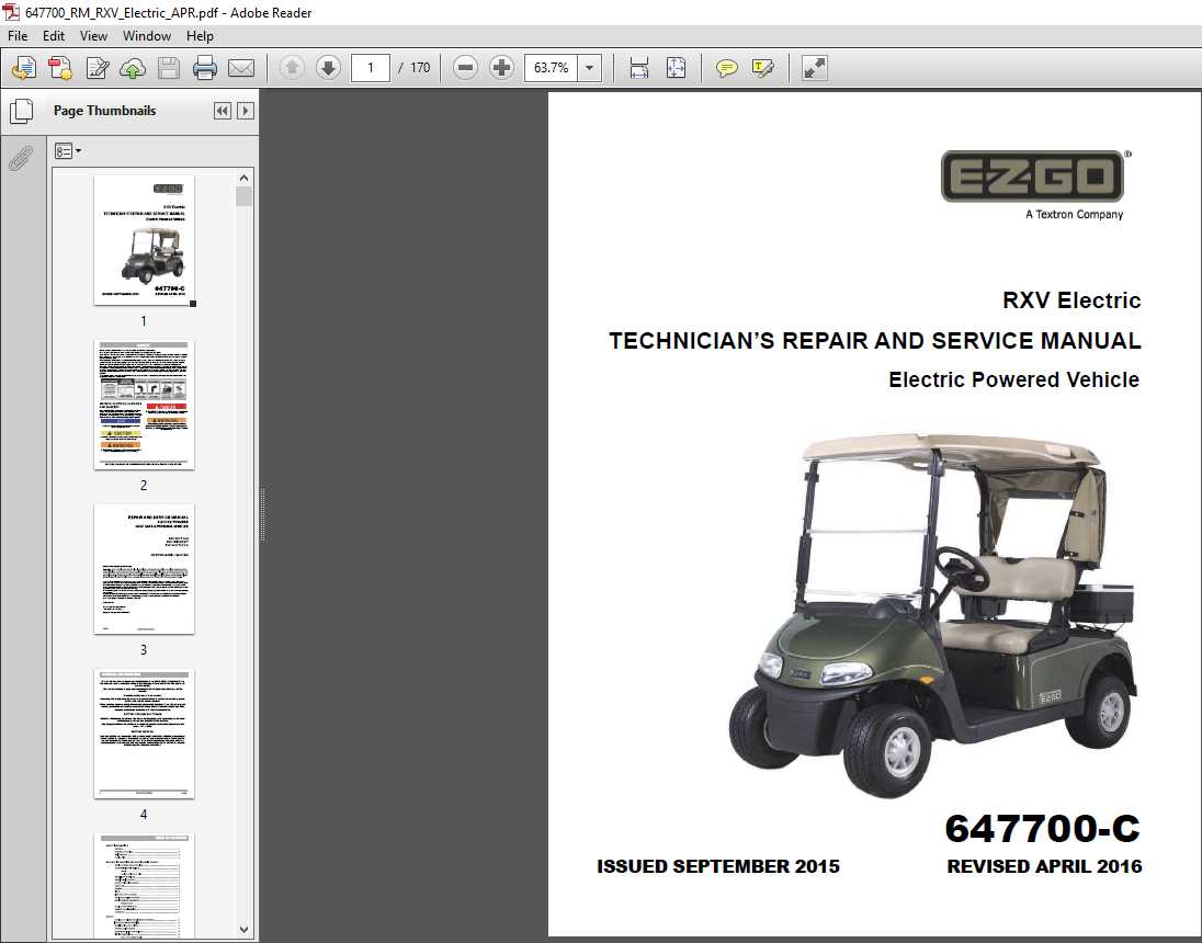 ezgo rxv parts diagram