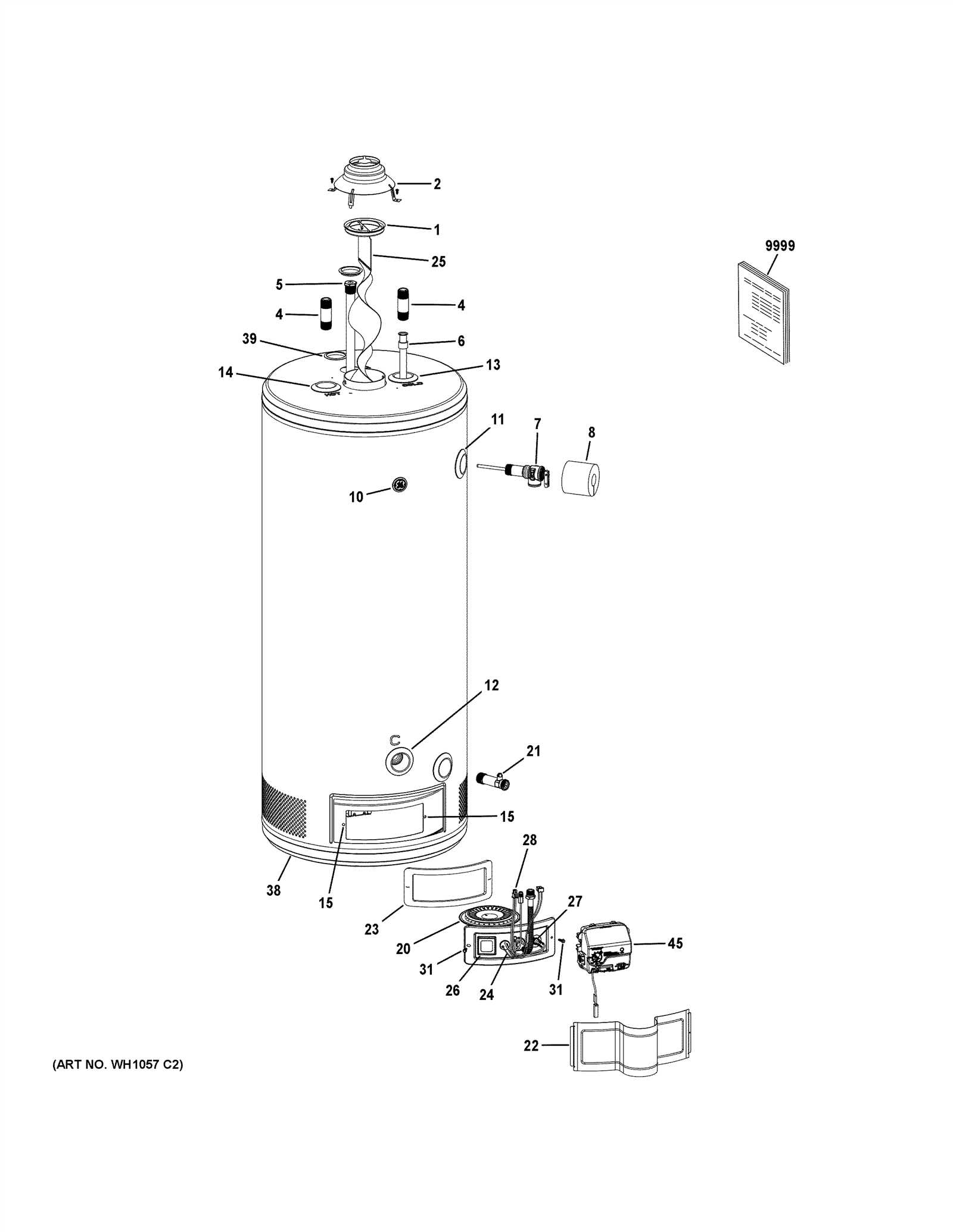 ge hot water heater parts diagram