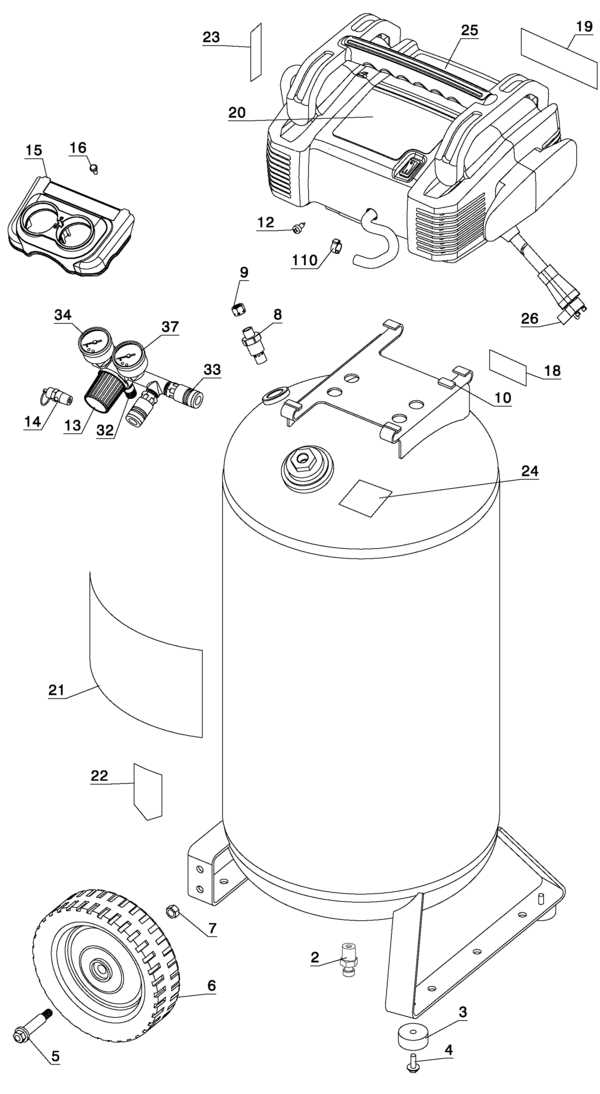 porter cable 6 gallon air compressor parts diagram