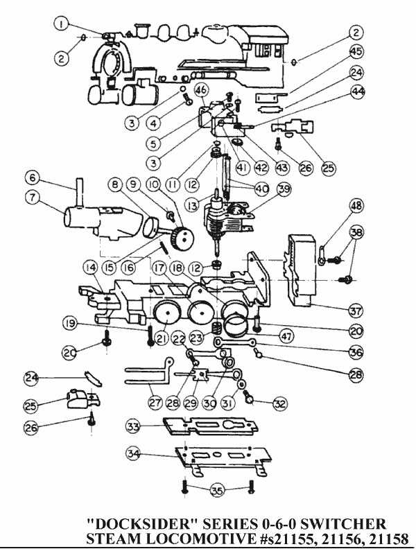 steam locomotive lionel parts list and exploded diagrams