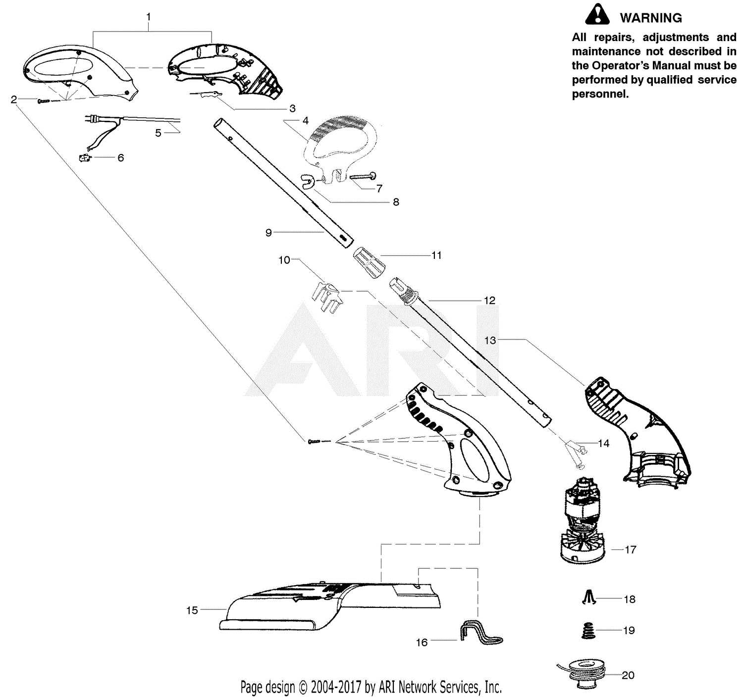 grass trimmer parts diagram