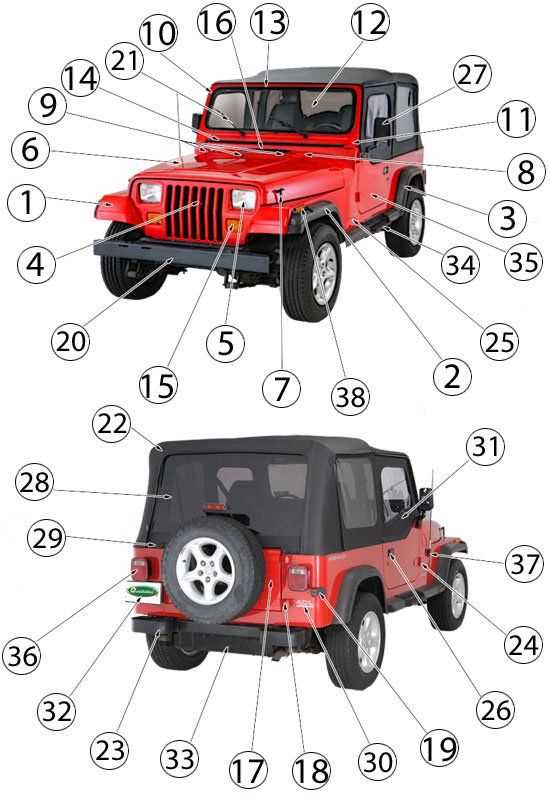 jeep cj7 body parts diagram