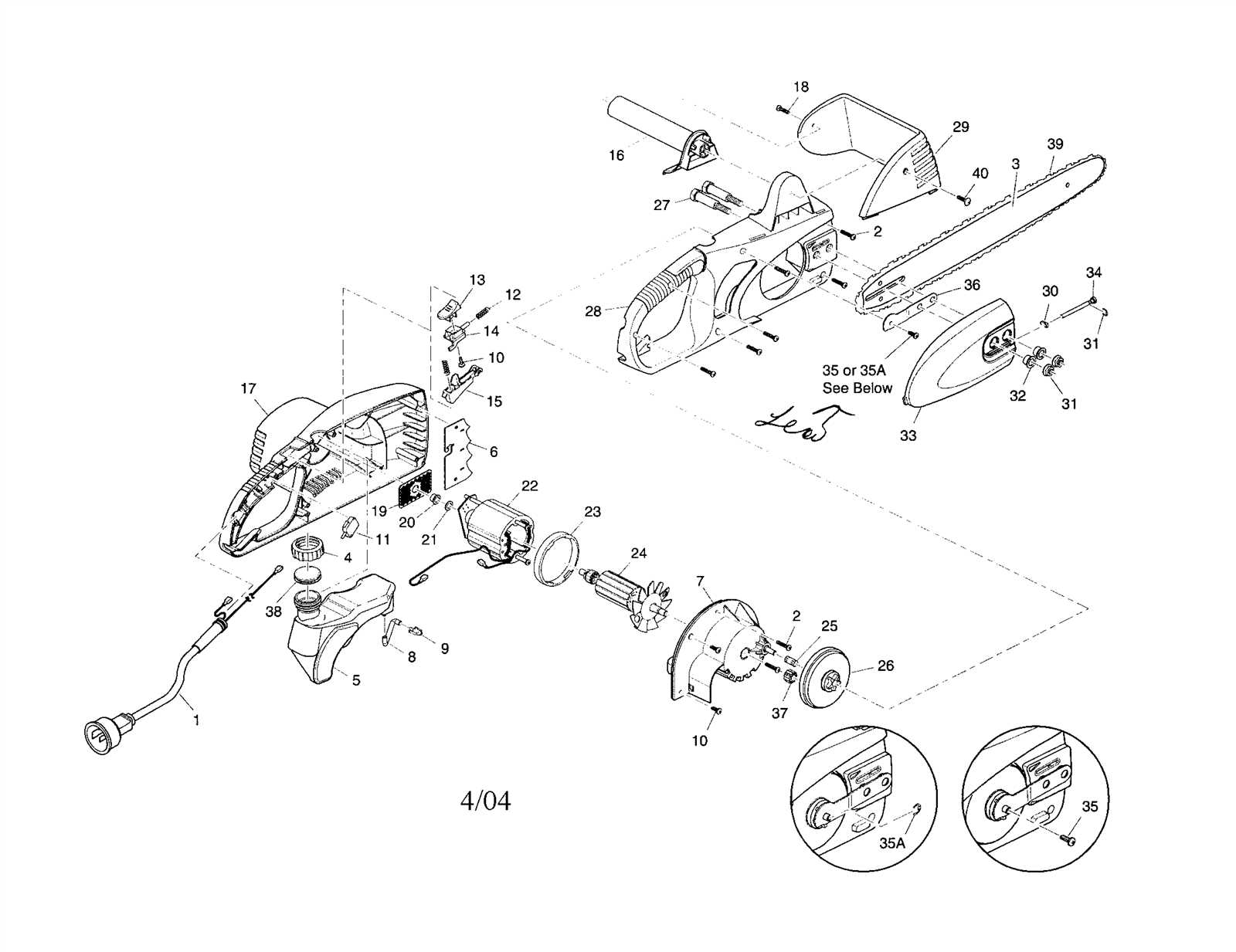 remington chainsaw parts diagram