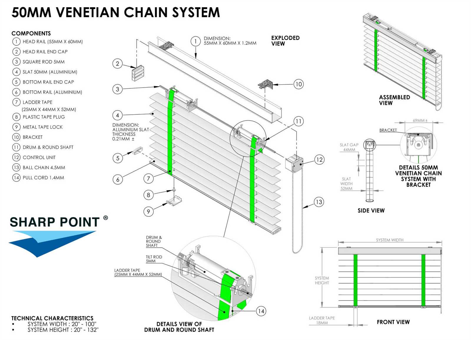 venetian blind parts diagram