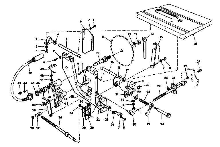 craftsman 113 table saw parts diagram