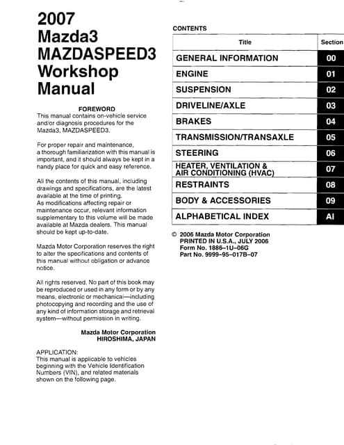 2008 mazda 3 parts diagram