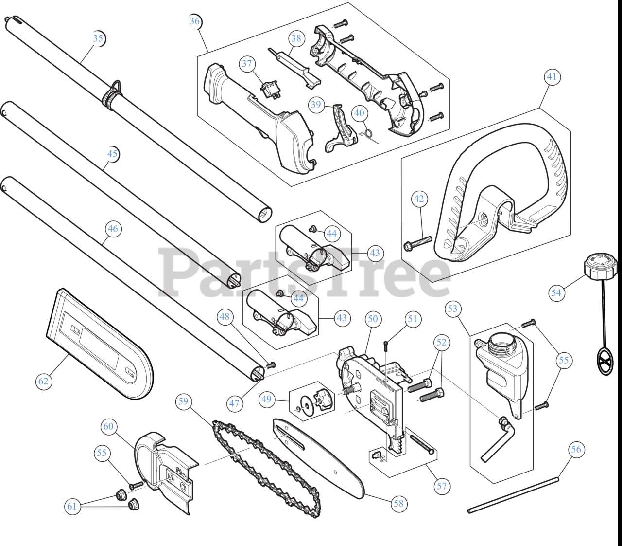 stihl pole saw parts diagram