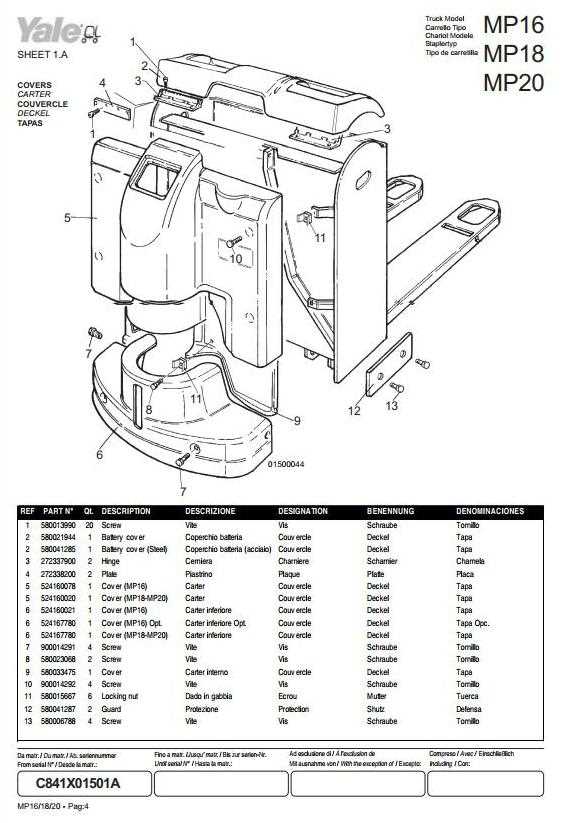 yale electric pallet jack parts diagram