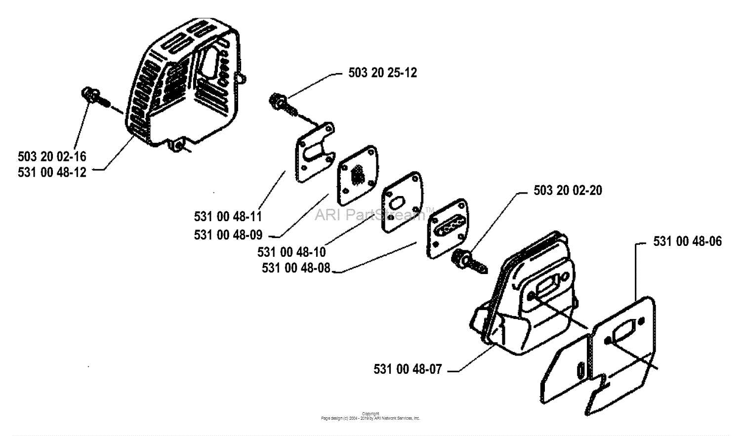 parts of a muffler diagram