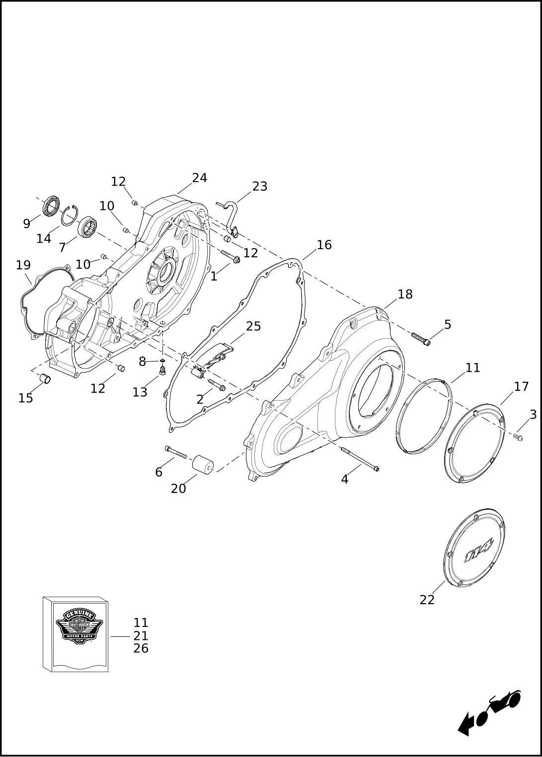 harley starter parts diagram