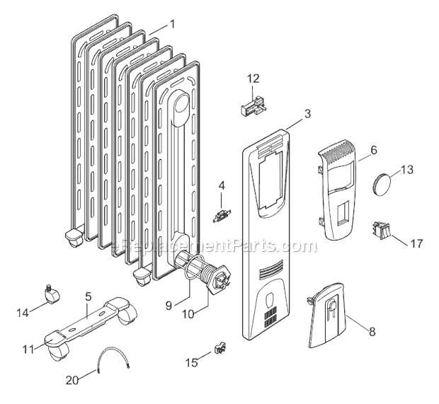 house radiator parts diagram