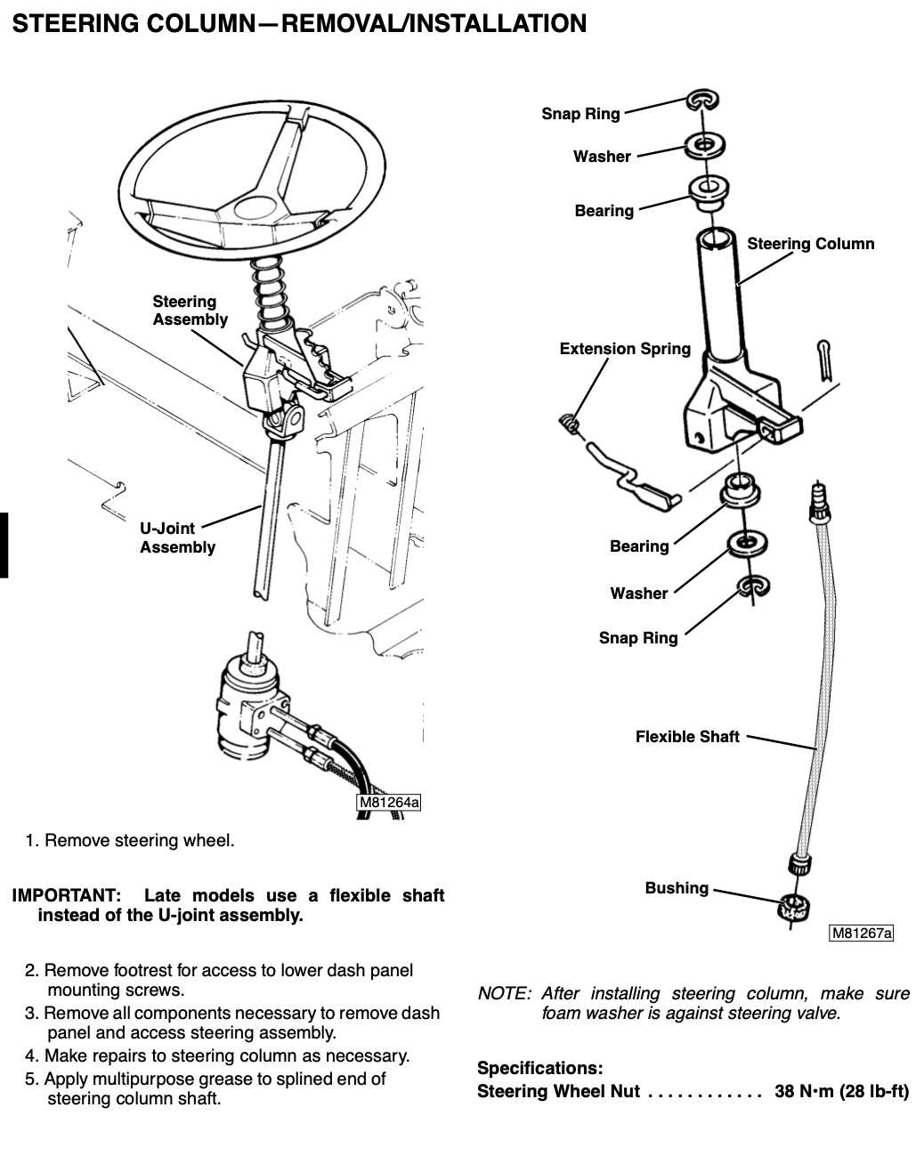 john deere 425 steering parts diagram