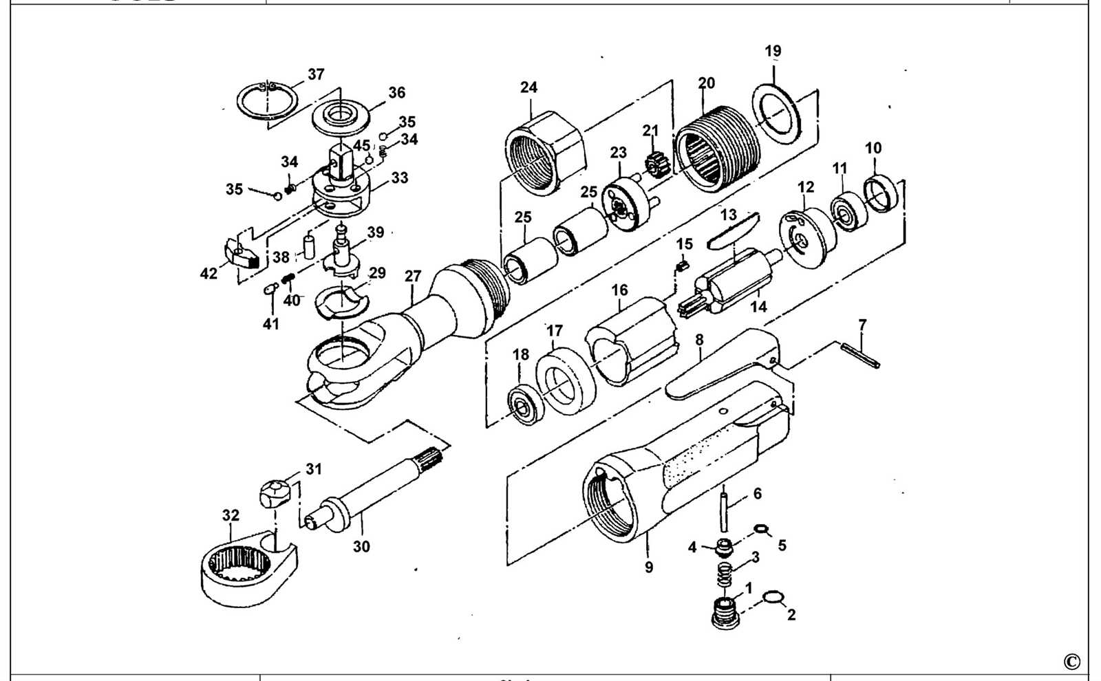 air ratchet parts diagram