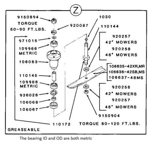 wheel horse 42 mower deck parts diagram