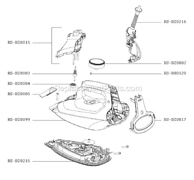 rowenta dw9280 parts diagram