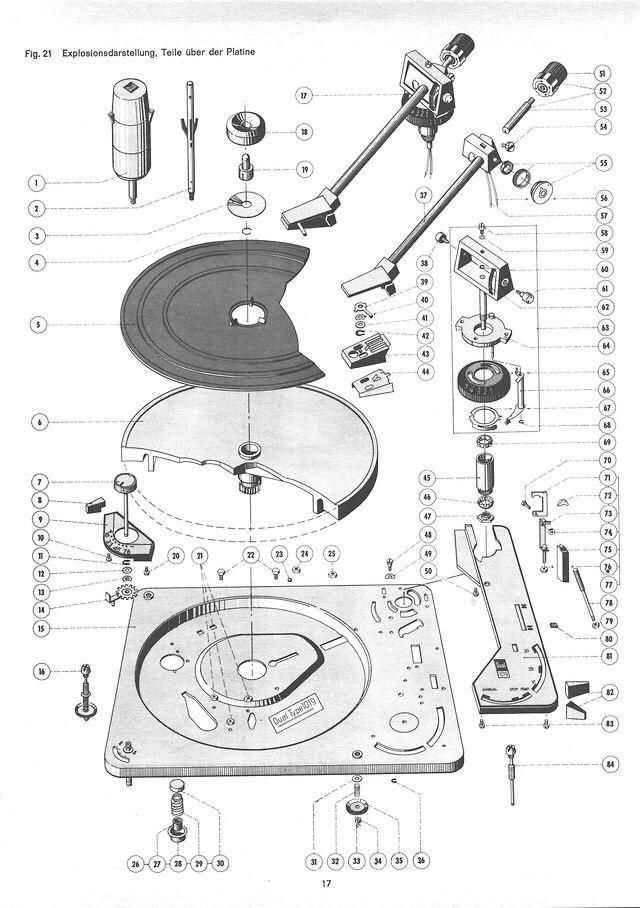 parts of a record player diagram