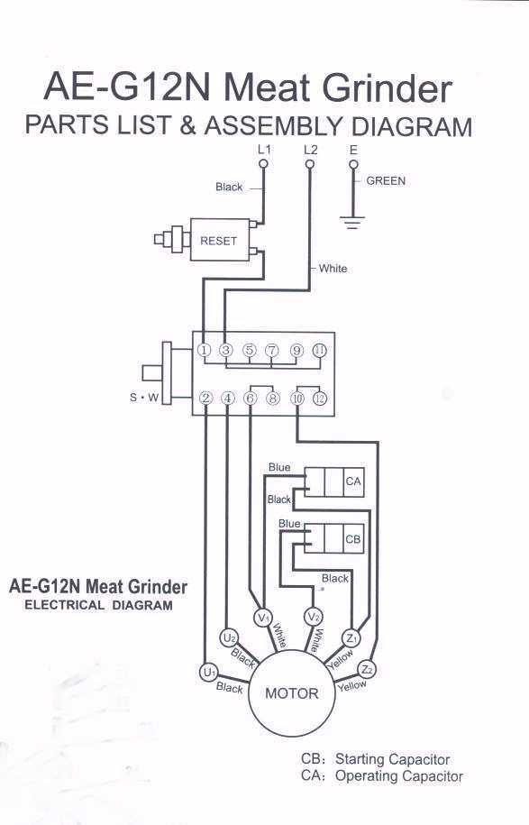 meat grinder parts diagram