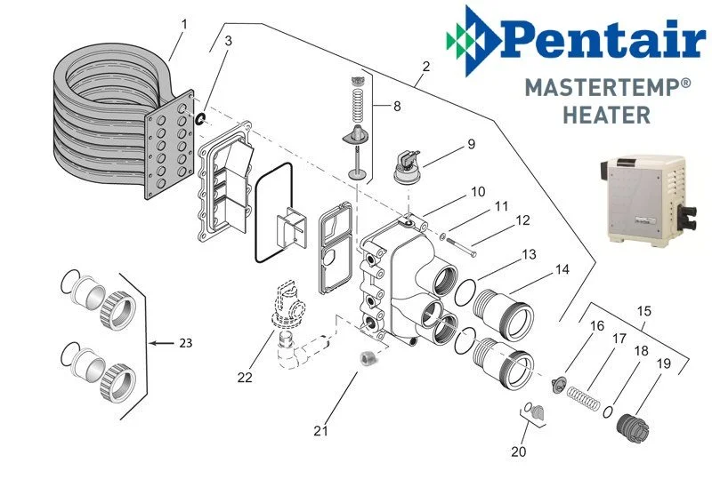 pentair pool heater parts diagram