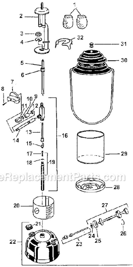 coleman 288 lantern parts diagram