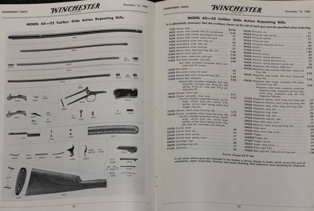 winchester model 62 parts diagram