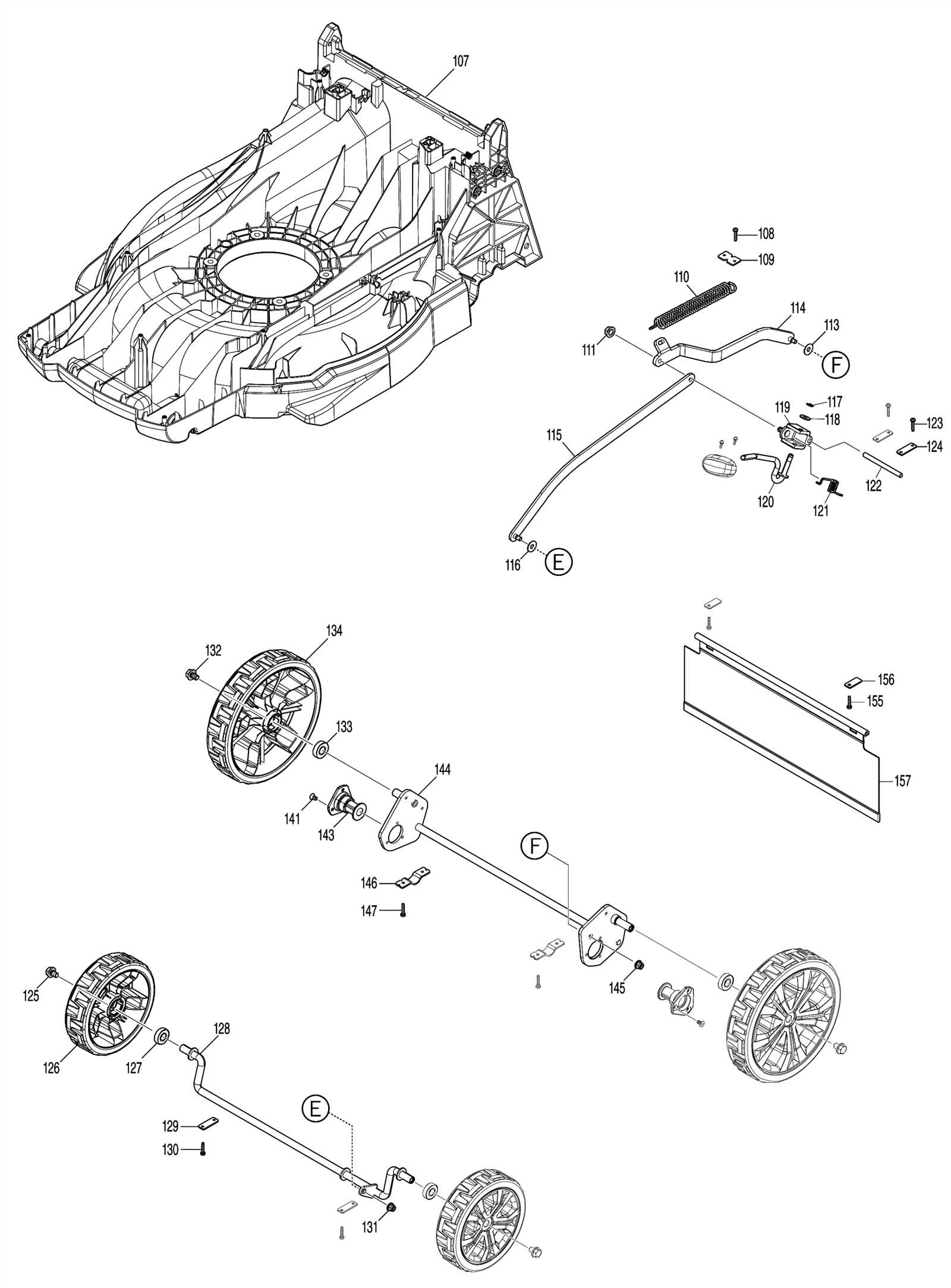 john deere self propelled lawn mower parts diagram