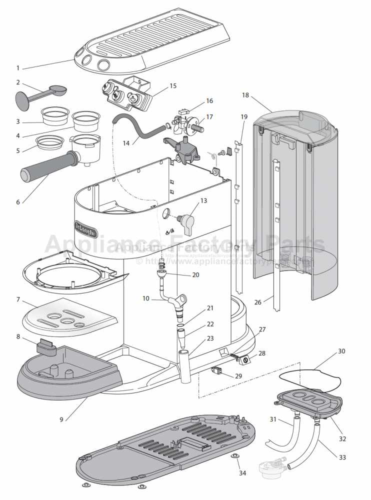 delonghi magnifica xs parts diagram