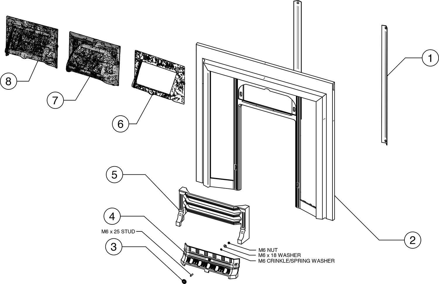 parts of a fireplace diagram