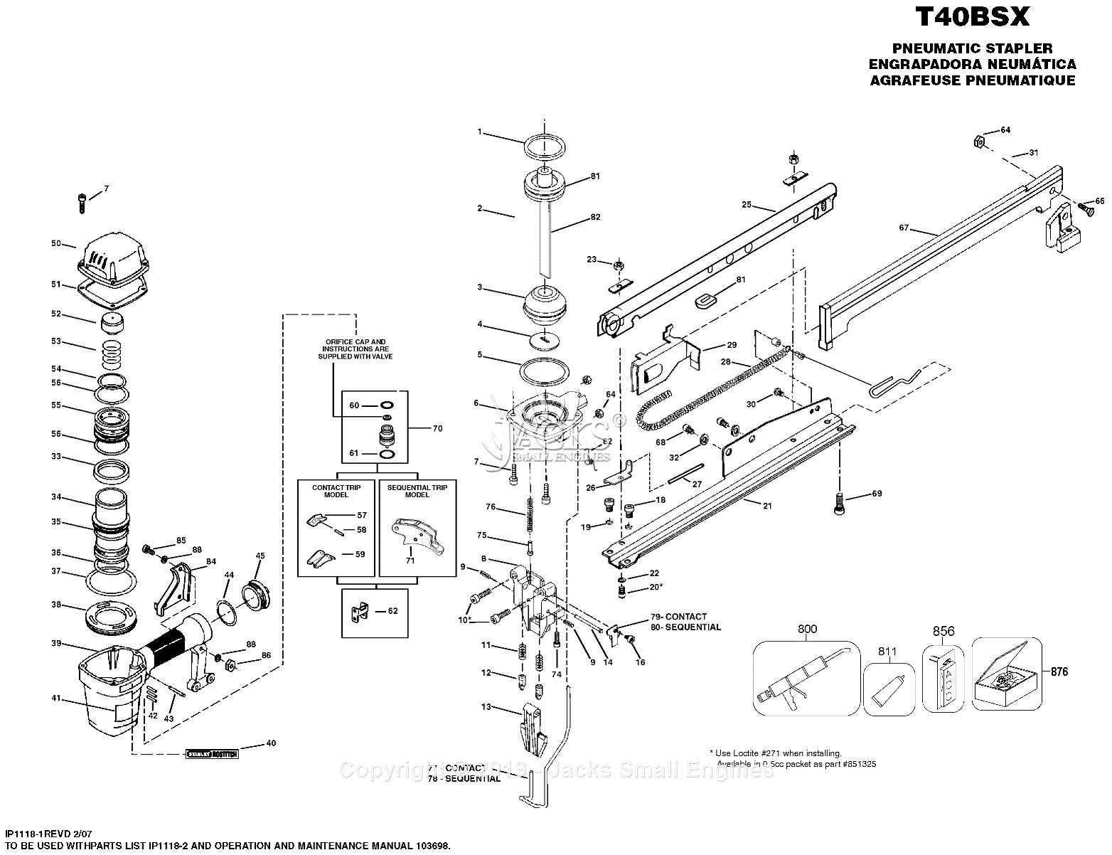 bostitch stapler parts diagram