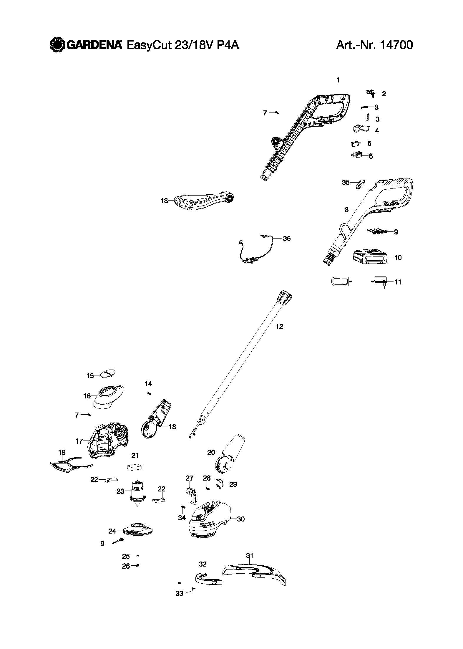 ryobi 18v trimmer parts diagram