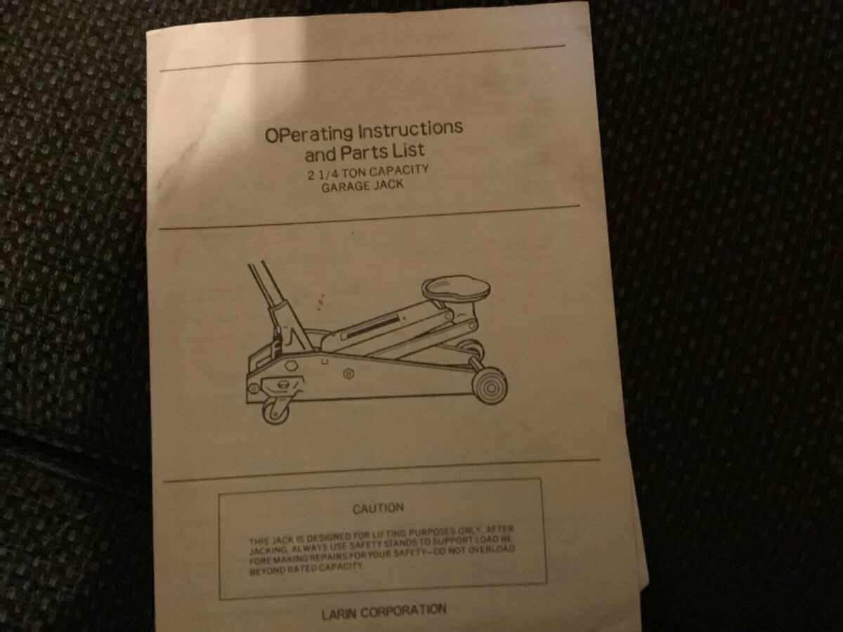 craftsman 2 ton floor jack parts diagram