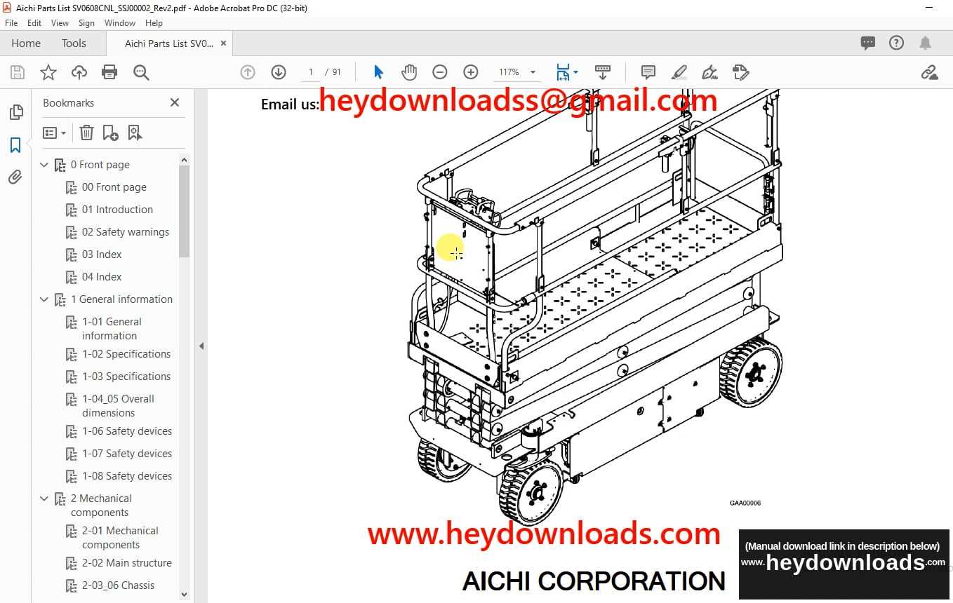 jlg scissor lift parts diagram