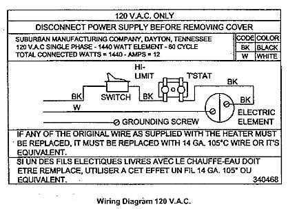 suburban water heater parts diagram