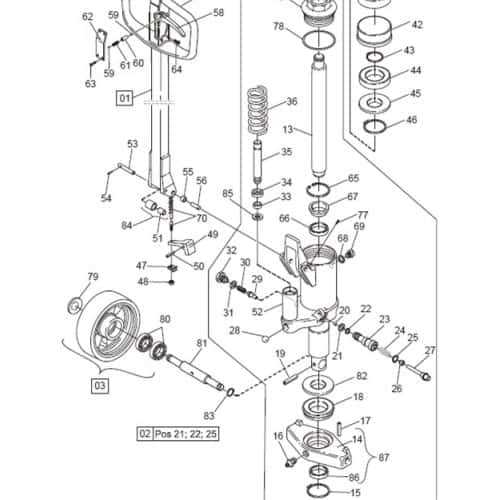 pallet truck parts diagram