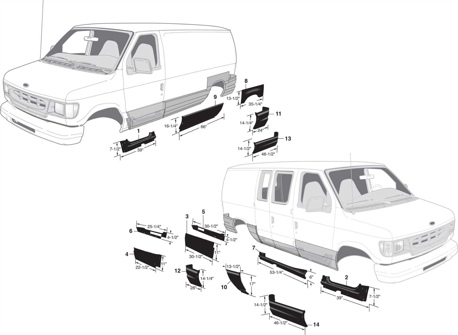 ford econoline parts diagram