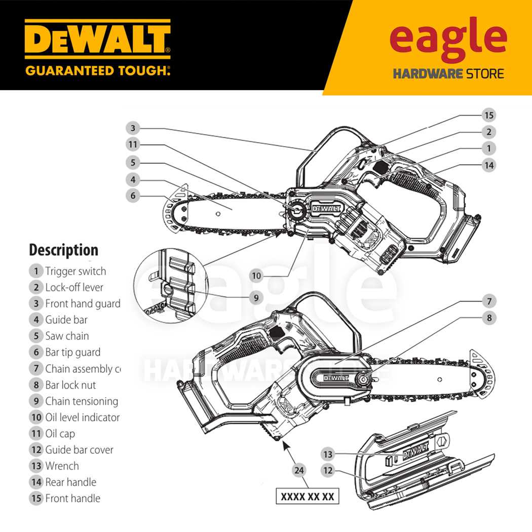 dewalt chainsaw parts diagram