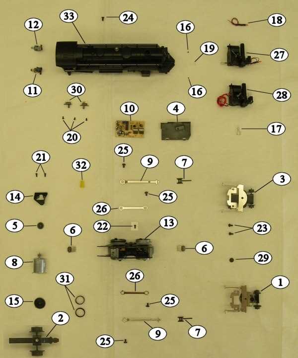 steam locomotive lionel parts list and exploded diagrams