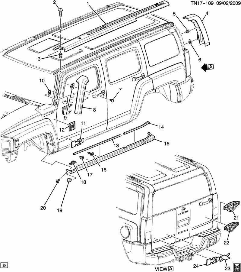 2006 hummer h3 parts diagrams