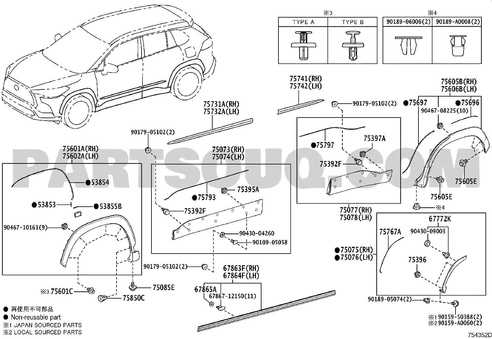 toyota corolla body parts diagram