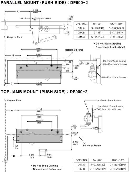 door closer parts diagram