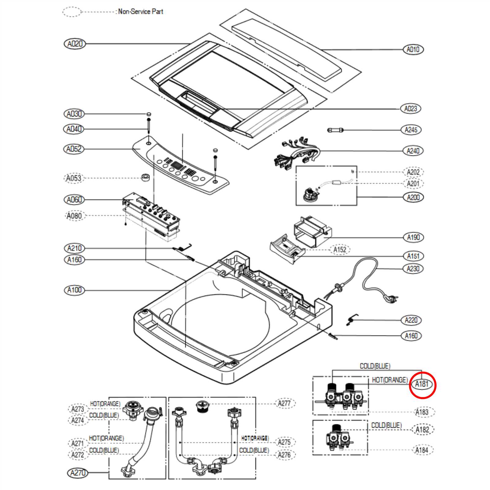 lg top load washing machine parts diagram