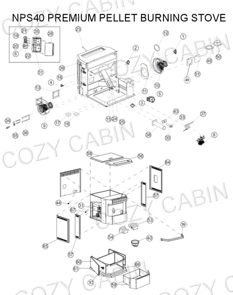 pellet stove parts diagram