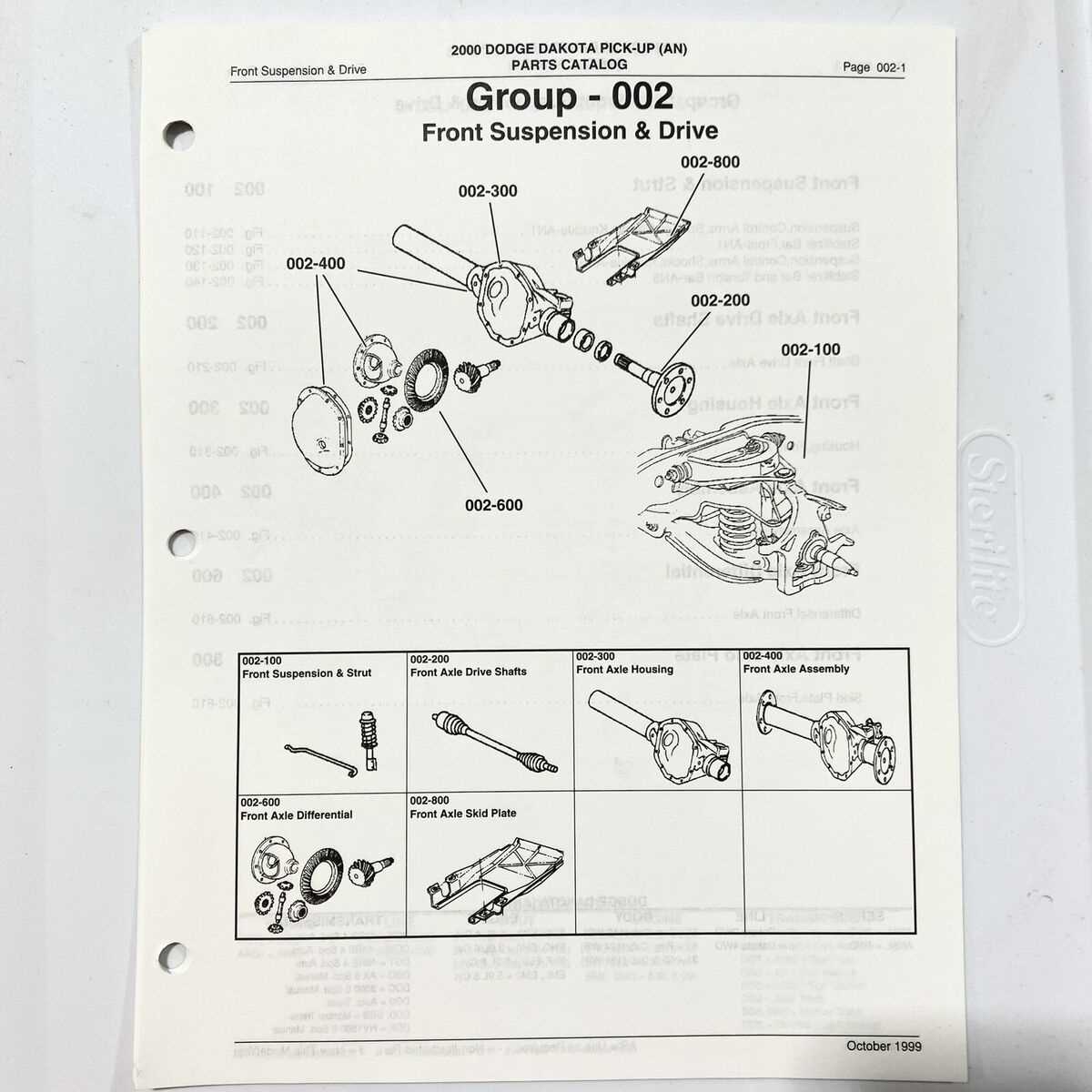 2000 dodge dakota parts diagram