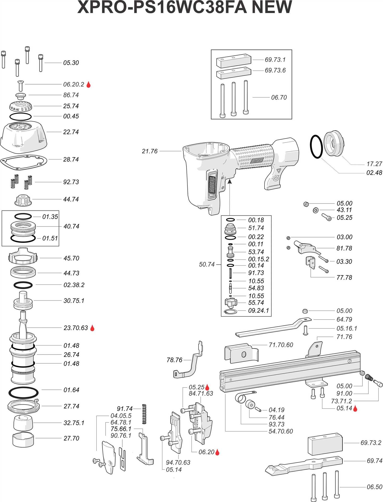 paslode impulse framing nailer parts diagram