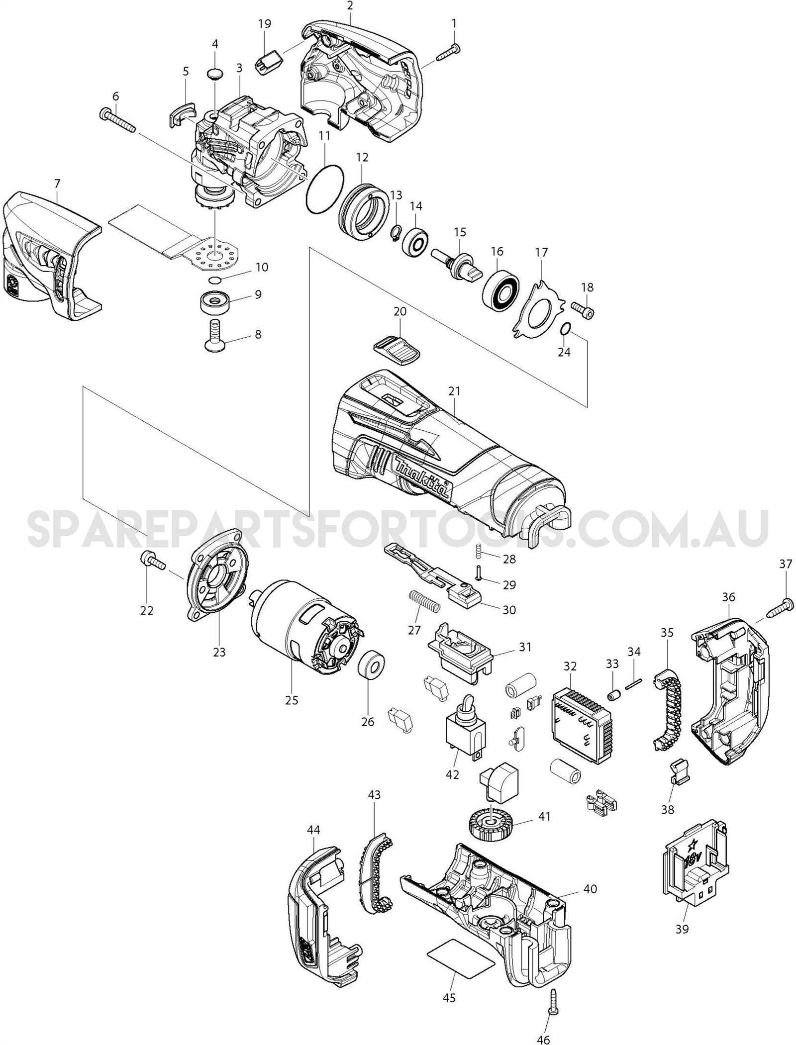 makita dhr242 parts diagram