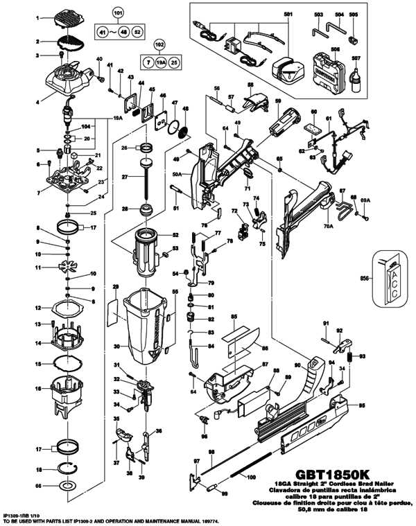 bostitch nail gun parts diagram